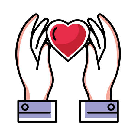 hands lifting heartのイラスト素材