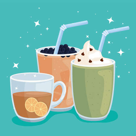 delicious tea herbalのイラスト素材