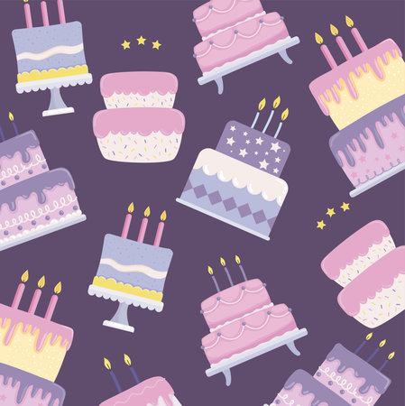 pattern of birthday cakes