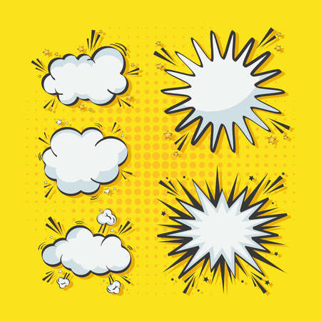 five icons of explosion pop artのイラスト素材