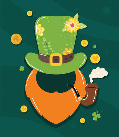 saint patricks tophat and pipe cardのイラスト素材