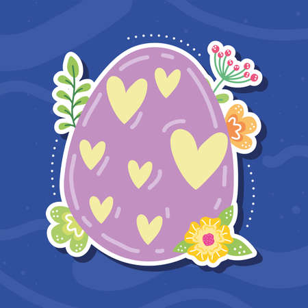 easter egg with hearts cardのイラスト素材