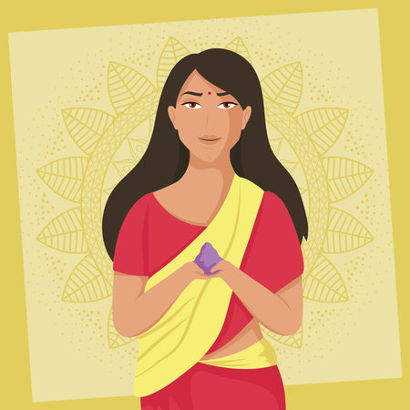 woman celebrating happy holi character