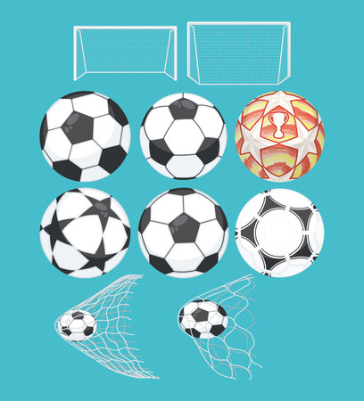 ten football soccer set iconsのイラスト素材