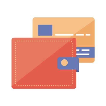 wallet with credit card iconsのイラスト素材