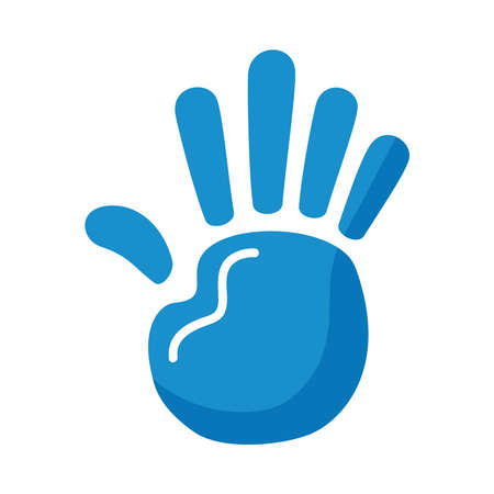 blue hand print painted iconのイラスト素材