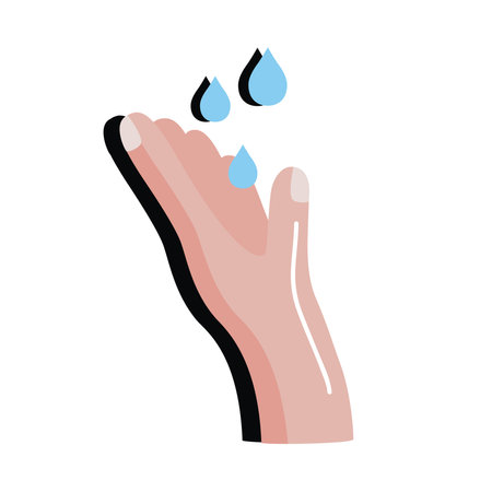 hand with water drops iconのイラスト素材