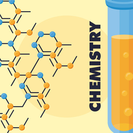 chemestry lettering poster with tube testのイラスト素材