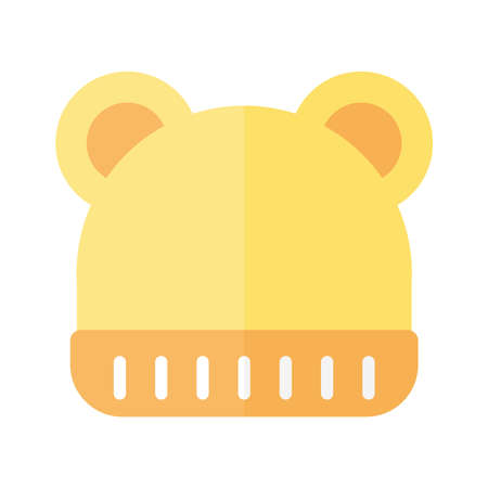 baby yellow wool hat iconのイラスト素材