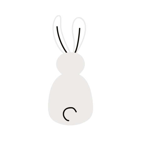 cute rabbit white back iconのイラスト素材