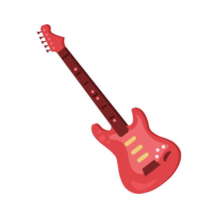 red electric guitar instrument iconのイラスト素材