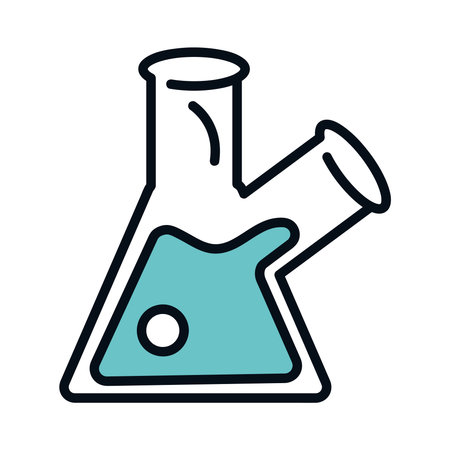 blue tube test science line style icon