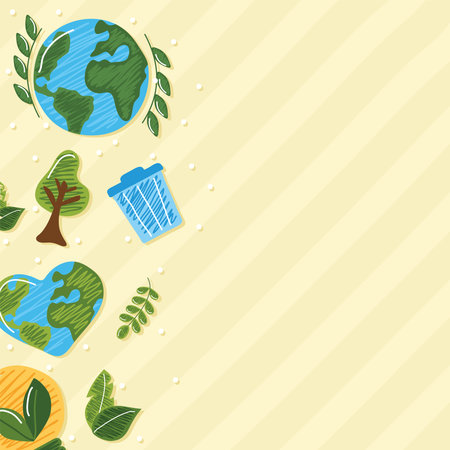 enviromentsl icons frame with stripes