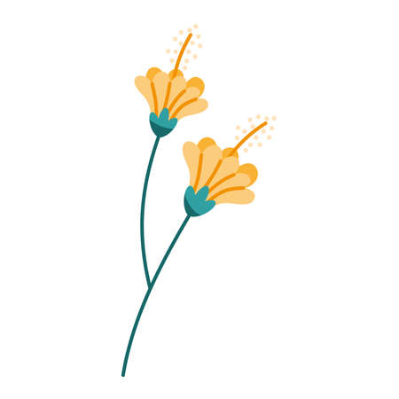 beauty yellow flowers garden iconのイラスト素材