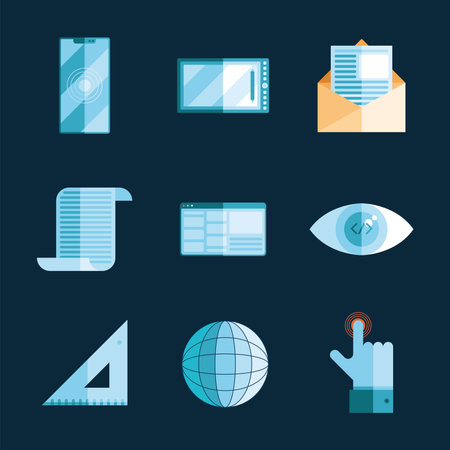 development design set nine iconsのイラスト素材