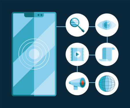 development design in smartphone iconsのイラスト素材