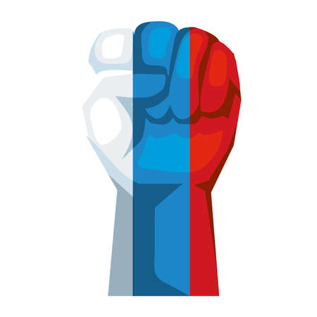 fist with russia flagのイラスト素材