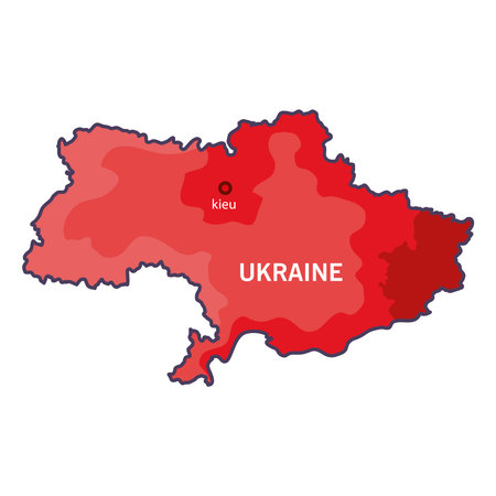 ukraine map redのイラスト素材