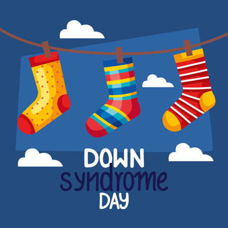 down syndrome day socksのイラスト素材