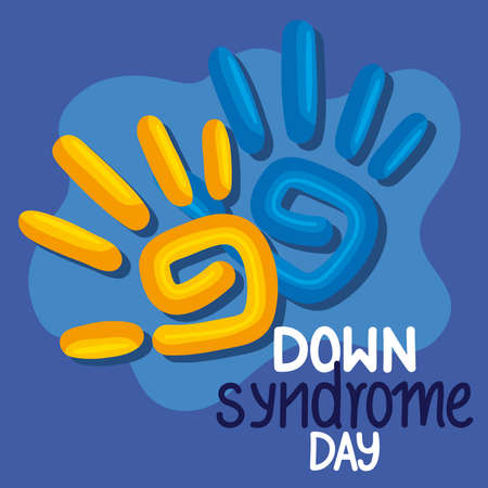 down syndrome day handprintsのイラスト素材
