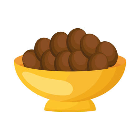 golden bowl with nutsのイラスト素材