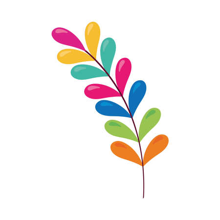 colorful branch with leafsのイラスト素材