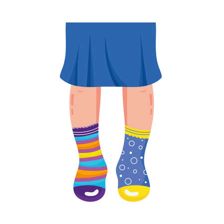 down syndrome girl legsのイラスト素材
