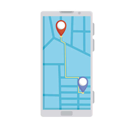 gps tech in smartphoneのイラスト素材