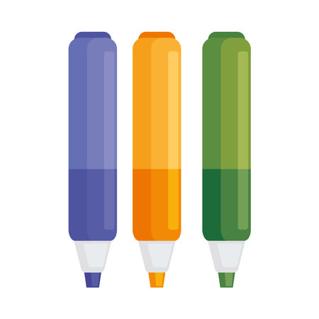 colors crayons suppliesのイラスト素材