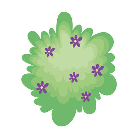 garden bush with flowersのイラスト素材