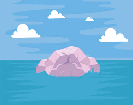 stone in lakeのイラスト素材
