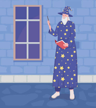 magician fairytale character sceneのイラスト素材