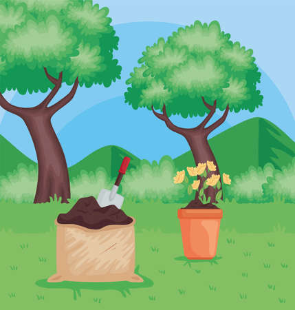 plant and fertilizerのイラスト素材