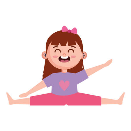 girl practicing yoga positionのイラスト素材
