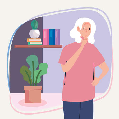 grandmother with alzheimerのイラスト素材