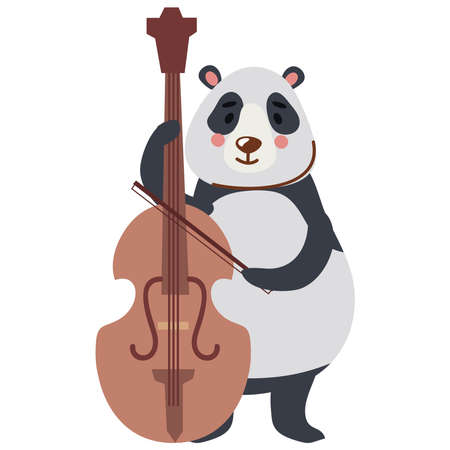 panda playing celloのイラスト素材