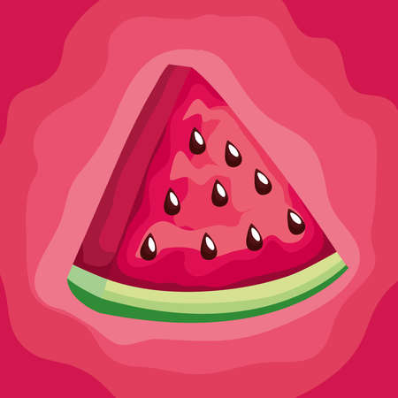 watermelon fresh fruit labelのイラスト素材