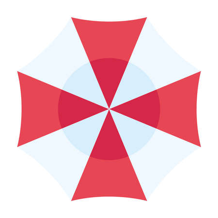 red and white umbrellaのイラスト素材