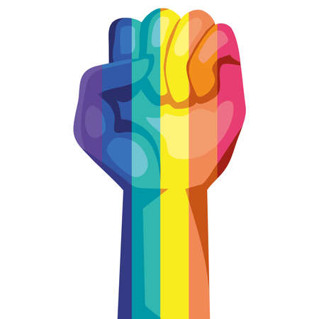 fist with lgtbi flagのイラスト素材