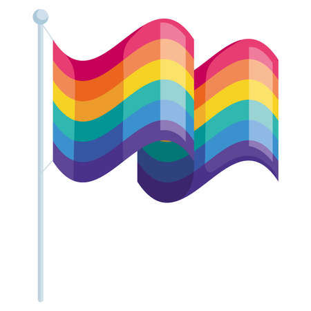 lgtbi flag waving in poleのイラスト素材