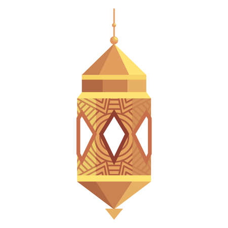 golden lantern hangingのイラスト素材
