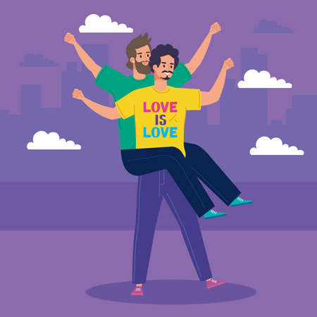 gays lovers coupleのイラスト素材