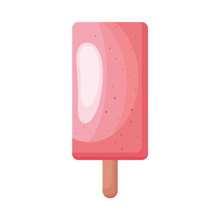 pink ice cream in stickのイラスト素材