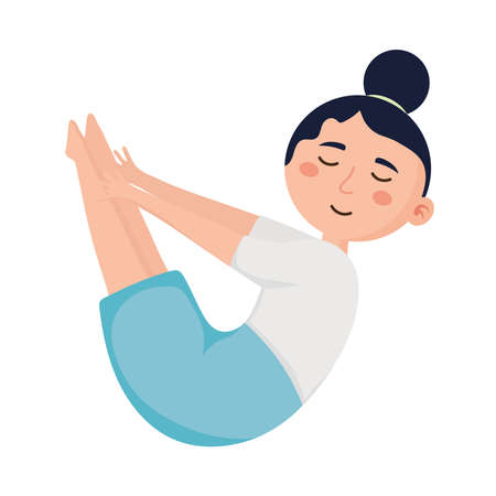 young girl practicing yogaのイラスト素材