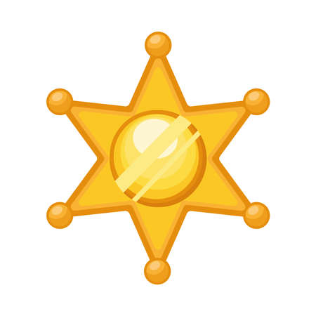 golden sheriff star emblemのイラスト素材