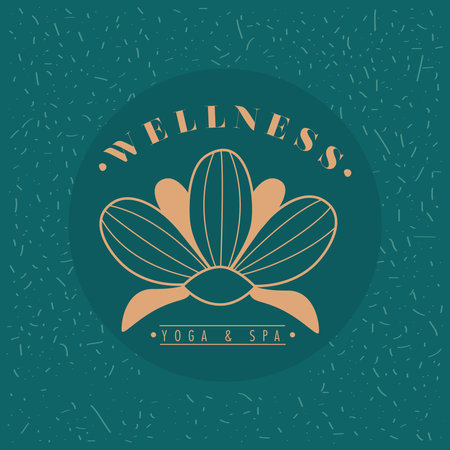 yoga and spa service emblemのイラスト素材