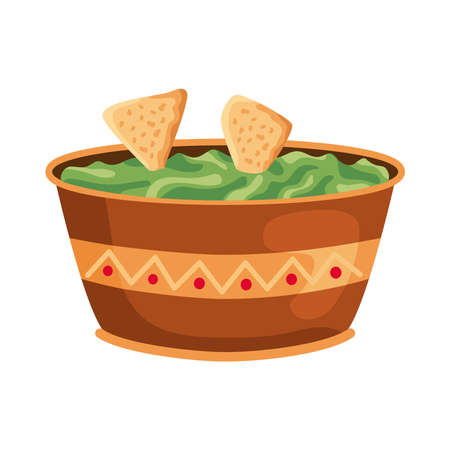 Mexican nachos with guacamole iconのイラスト素材