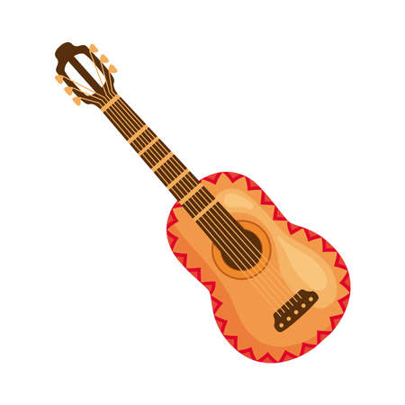 guitar musical instrument isolated iconのイラスト素材