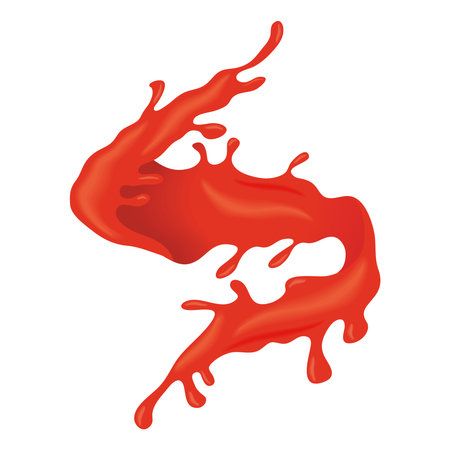 red juice spiral splash liquidのイラスト素材