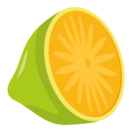 half lemon fruit citric iconのイラスト素材